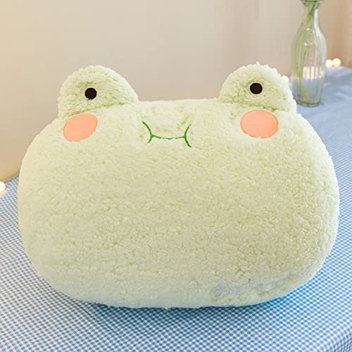 NatureMan Plush Frog Pillow, Super Soft Stuffed Frog Hand Warmer for Adults, Children (Green)
