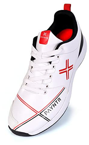 Payntr X Rubber Stud (White & Black) Cricket Shoes (us_Footwear_Size_System, Adult, Men, Numeric, Medium, Numeric_7)