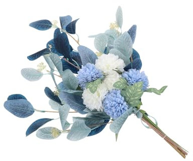 TOPBATHY 2stücke Eukalyptusblatt Chrysanthemen Bouquet Dekoration Künstlicher Blumenstrauß Für Hochzeiten Partys Und Wohnräume Realistische Und Pflegeleichte Kunstblumen Deko