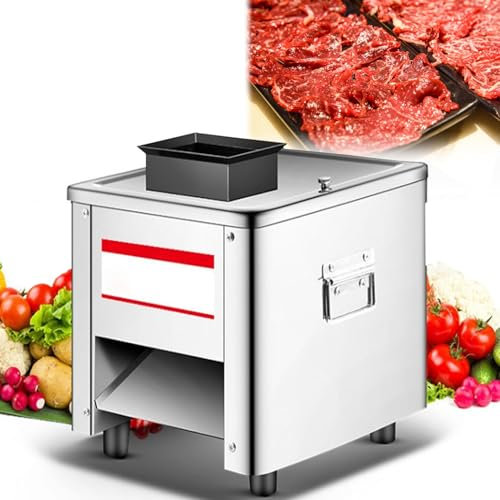 Hydravex Cortadora De Carne MáQuina Cortadora De Cubos De Carne Triturada, DoméStica Y Comercial EléCtrica De Acero Inoxidable Pollo Pescado Carne De Res Cortadora De Verduras,5MM