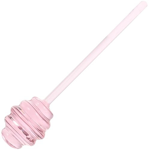 Cabilock Glas-Honiglöffel Honigrührstab Biene Honiglöffel Rührlöffel Honigstab Rührer Glasbehälter Honigspender Nieselregen Für Zu Hause Rosa