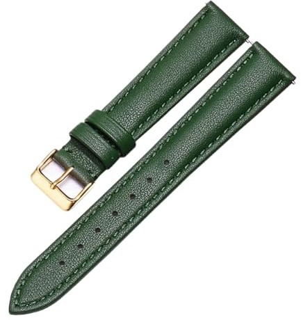 Chlikeyi Echtes Leder-Uhrenarmband für Damen, Rindsleder, Dornschließe, Herren-Uhrenkette, Zubehör, 6-24mm, Farbe 6, 20mm