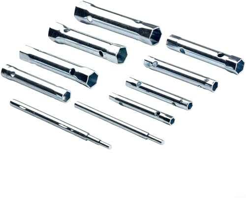 Rohrsteckschlüssel, 10 Stück, Karbonstahl-Konstruktion, hochglanzpolierte Oberfläche