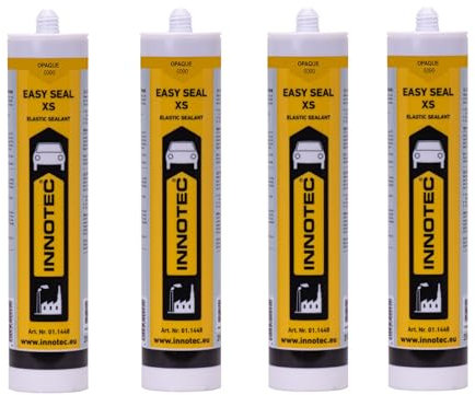 4 Stück Innotec Easy Seal XS Transparent - Premium Silikondichtmasse - Sanitärsilikon - Dichtmasse für Innen & Außen - Silikon zum Abdichten & Verfugen im Sanitär- und Küchenbereich - Bausilikon
