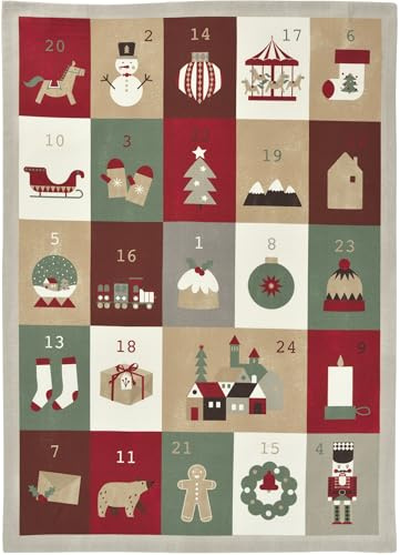 Sander - Geschirrtuch Weihnachten - 24 Days, Farbe: 01, red/Green