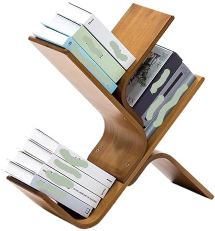 TOTIKI Libreria Scaffale Scaffale per Libri da Pavimento A Forma di Albero di bambù per Scaffale per Esposizione Domestico Scaffale per Libri(3 Tier)