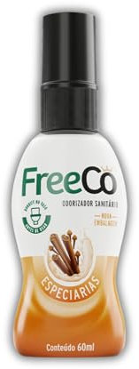 Freeco Anti-Odeur WC (Before You Go) - Spray aux Huiles Essentielles Naturelles. Idéal pour Maison, Bureau, Resto et Voyage. Pack de 1x60ml, Parfum Épice