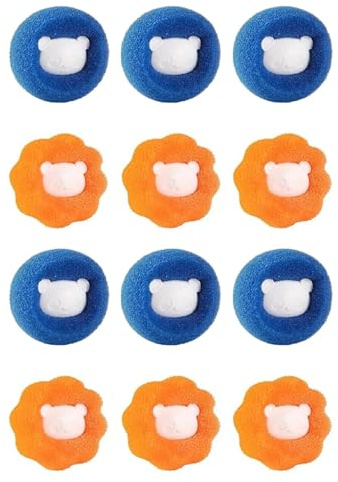 WUNZILO 12 pcs Attrape Poils pour Machine à Laver,Boules de Lavage Anti-Poils Réutilisables,Capteur de Poils de Chat et Chien,Balle Anti-Poil pour Lave-Linge, Effet Anti-Enchevêtrement, Attrape Poils