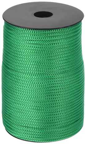 QUARKZMAN 5mm x 100m Cuerda de Polipropileno, Cordón Trenzado Cuerda Trenzadada Hueca Hilo para Tendedero Exterior Camping Sujeciones Bricolaje, Verde Oscuro