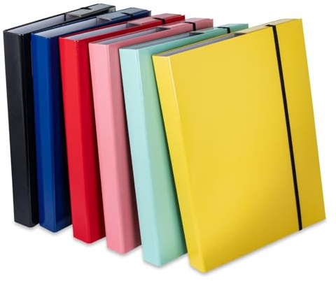 6 Heftboxen / DIN A4 / aus Pappe / 6 Farben