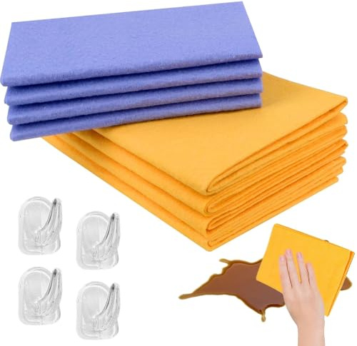YDAKGUEY Ultra-Absorbent Miracle Cleaning Shammy, 8 Pcs Multi-Purpose Cleaning Shammy Towel, Reusable Non-Woven Duster Cloth for Home Kitchen Bathroom Car Pet Stains Will Not Scratch