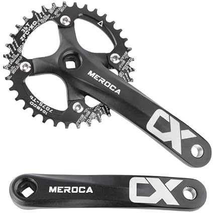 Mountain Bike Crankset, MTB Square Taper Crankset with 170mm Arm 104 BCD, Compatible with Single Speed Bicycle and 8/9/10/11 Speeds Bicycles, Optional 32T/34T/36T/38T/40T/42T Chainring Crank Set (36T)