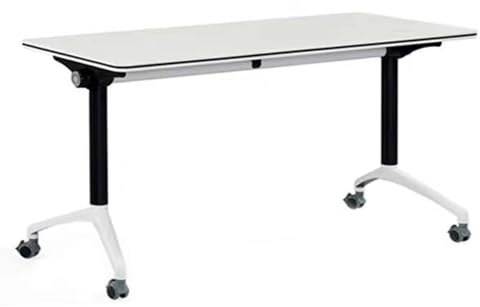 Mesa de conferencias plegable con ruedas, mesa de entrenamiento móvil para reuniones de oficina, colaboración en equipo y sesiones