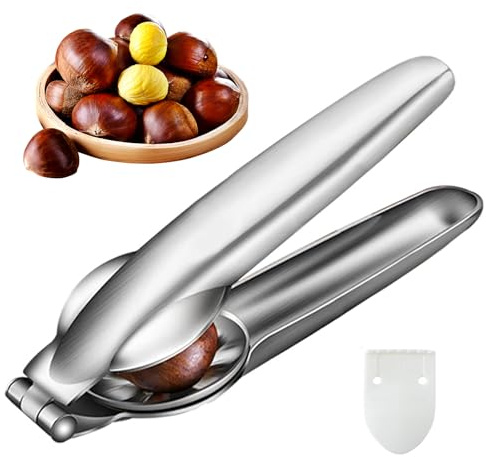 POPAPIE 1 Pieza Abridor Castañas,Alicates Castanas,Cortador de Cástañas de Acero Inoxidable,Pinzas de Castañas Multifuncional para Castáñas Nueces Avellanas y Otros Frutos Secos