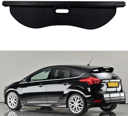 HERTC Étagère Arrière pour Ford Focus Hatchback 2012-2019, Cache Bagages Arrière Durable Écran Coffre de Confidentialité Bouclier Housse Colis Cargo