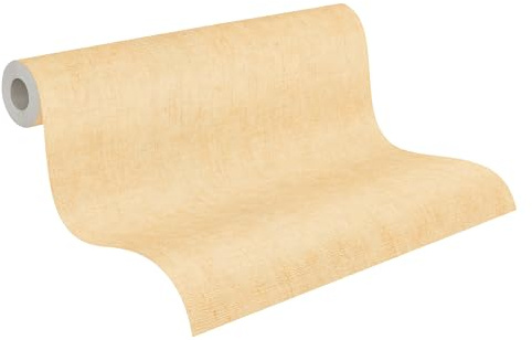 A.S. Création Uni-Tapete by COSMOPOLITAN – Gelb, Beige – 10,05 x 0,53 m | Einfarbig & vielseitig kombinierbar – matte Wandtapete, ansatzfrei & spurlos abziehbar – für Wohn-, Schlaf- & Arbeitszimmer