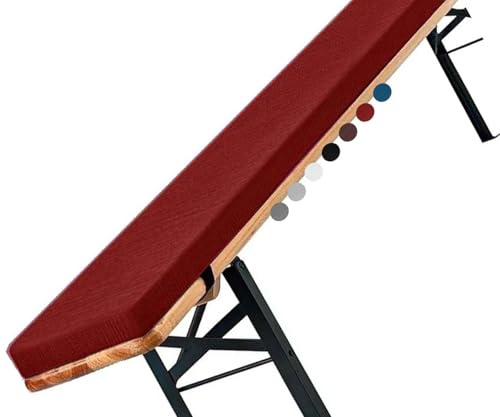 Outdoor/Indoor Bench Cushions 48/40/36/60inch X 10/12/14inch Non-Slip Rectangular Seat Pads with Zipper for Deck Chairs, Beer Tents, Swings - Burgundy (43x10x2in)