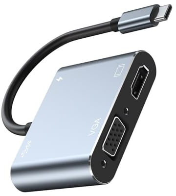 Divers ports USB C adaptateurs 4K VGA 1080p charge rapide 3 hub construction en alliage d'aluminium pour divers appareils utilisent des adaptateurs C en alliage d'aluminium