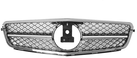 Kühlergrill Frontgrill Für Die Stoßstange, Haubengrill Für Benz Für C-Klasse W204 C43 2008–2014 C180 C200 C250 C300 Für AMG Für GTR Diamond Style Grille Frontgrill(A-Chrome Black)