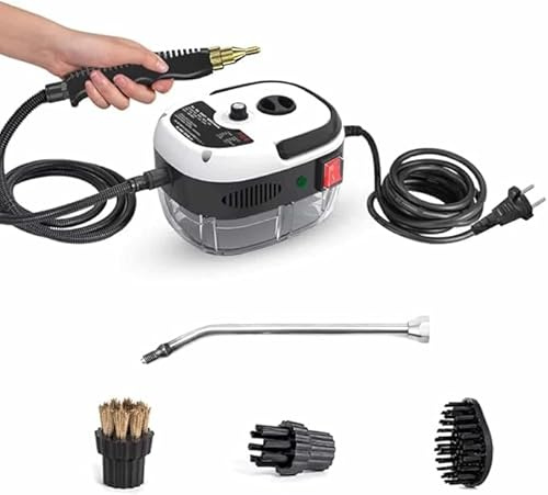 Vaporasy Handheld Steam Cleaner 2500W Portable Handheld Steam Cleaner - High Temperature Pressurized Steamer for Kitchen, Bathroom, Furniture & Car Cleaning(White Black)