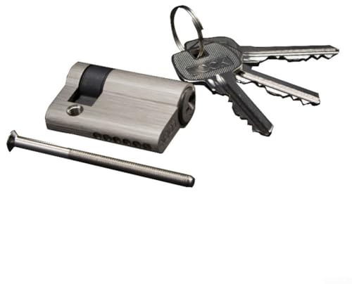 45Mm Cylindrical Lock Cylinder, Brass Anti-Passage Fire-resistance Door Half Lock Cylinder With 3 Keys Household Hardware Accessories