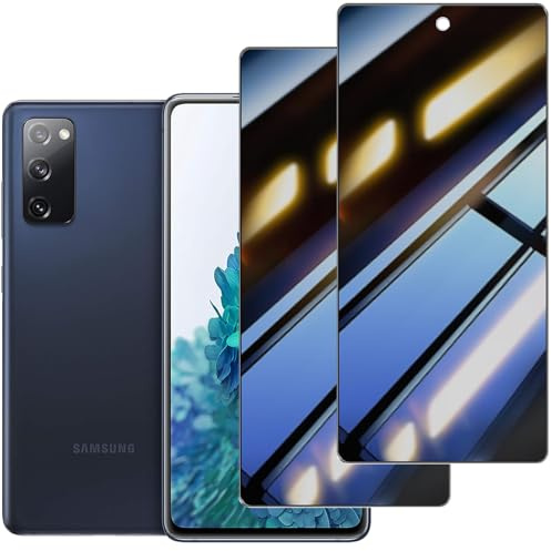 2 Stück Sichtschutz Schutzfolie für Samsung Galaxy S20 FE,Härtegrad 9H,kratz- und stoßfest,blasenfrei,Privacy - Schwarz