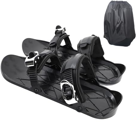 Kurze Skischuhe/Snowskates, Aus Nylon & Edelstahl, Verstellbar Für Schuhgrößen 35-48 (EUR), Leicht & Kompakt Für Schneepark & Berge, Inkl. Schuhbeutel