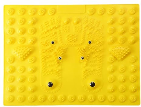 Esterilla Acupresion Alfombrilla duradera for masaje de pies con placa presión for dedo, alfombrilla for masajeador para la relajación(Yellow)
