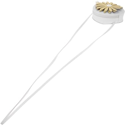 VILLCASE Bolso Bandolera Infantil Forma de Margarita, Bolso Cruzado Pequeño de PU Blanco para Niñas, Ligero y Ajustable, Cartera para Niñas en Escuela y Parque