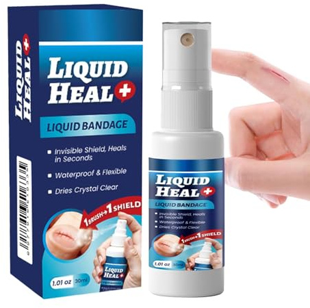 Vendaje líquido para la piel, apósito impermeable para heridas, spray adhesivo de 2,9 cm, solución protectora de secado rápido para el cuidado de la piel, accesorio de protección flexible para