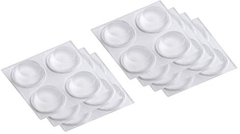 Metafranc Skyddsbuffert Ø 12 mm – självhäftande – transparent – 28 stycken – effektivt skydd av känsliga ytor/möbelbuffert-set/stoppdämpare för skåpdörrar/halkskydd / 645966