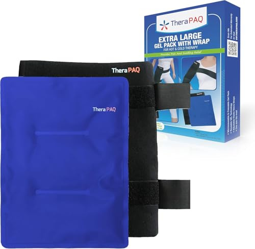 Large Gel Ice Pack by TheraPAQ - Reusable Hot & Cold Therapy Device for Your HIPS, Shoulders, Back, Arms, Legs, Knees - Refreezable & Microwavable Gel Pad for Pain Relief & Faster Injury Recovery