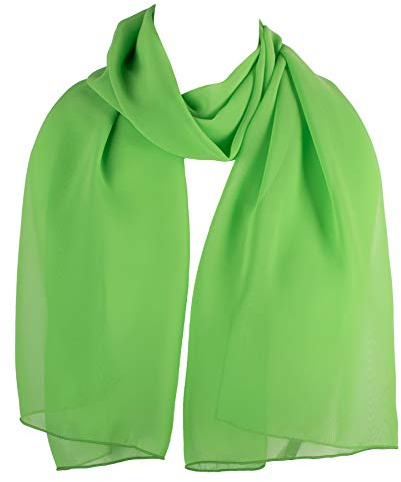 Hat To Socks Sciarpa Donna Premium in Chiffon Prodotta in Corea – Stola Leggera e Trasparente, Elegante e Morbida per Tutte le Stagioni (Lime)