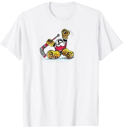 Ice Hockey Goalie Small Saves Cartoon Glove Save Logo T-Shirt