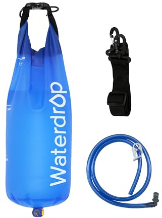 Waterdrop Gravity Water Bag for Camping, Travel, Backpacking, Hiking and Emergency, Compatible with Water Filter Straw, Flex Foldable, 1.5 Gal Bag