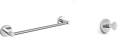 Roca A816709001 Toallero Lavabo, Cromo + A816700001 Percha, Cromo