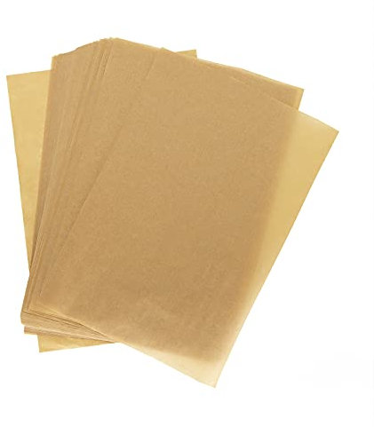 Backpapier, 100 Blatt Ungebleichtem Pergamentpapier Zuschnitte Antihaftbeschichtet Pergament Fettdicht Baking Paper zum Backen Wachspapier für Lebensmittel Butter Käse