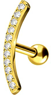 PIERCINGLINE Titan Ohrpiercing KRISTALLBOGEN Piercing Schmuck Ohr Stecker Helix Farbauswahl