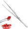 RUOXIXI 30 cm de Long Pince de Cuisine Barbecue Inoxydable Passe au Lave-Vaisselle Conception en Forme de Dent Saisie Solid pour la Cuisson,les Alimentaires,le Barbecue,les Réparations