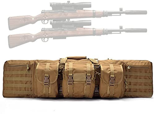 ANSNOW Gewehrkoffer, Langwaffenkoffer Mit Mehreren Taschen,Enkoffer Für Gewehre, Waffentragekoffer, Gewehrtaschen Für Den Schießstand, Airsoft-Waffentasche, Doppelwaffenkoffer Für Die Jagd, Angeln/B