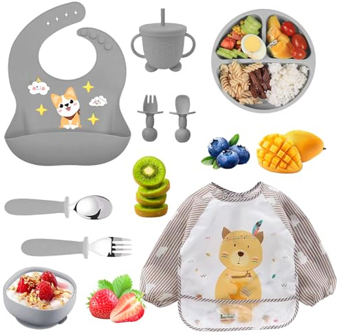 Oskuglin 9 pezzi Set Pasto Bambino Silicone senza BPA da 6 mesi