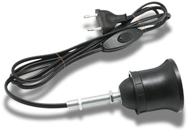 Elektro-Set für DIY-Lampe – E27 Fassung Schwarz mit Kabel – Ohne Lampenschirm – Inkl. Handschalter & Montageanleitung – Hanna's Laden