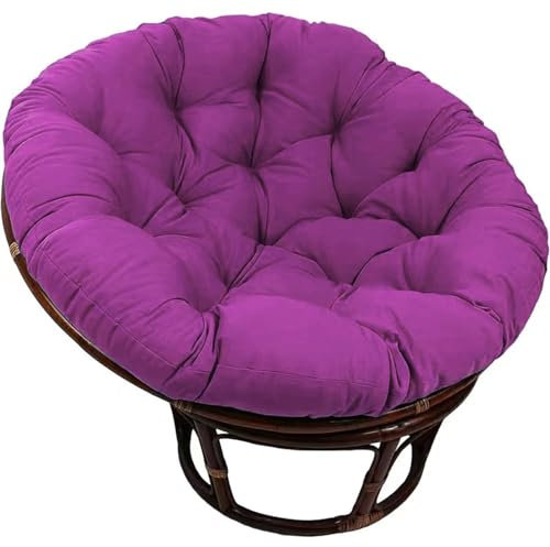 Rundes Premium-Stuhlkissen, weich und dick, für Rattan-Sessel, Outdoor, Garten, Balkon und Wohnzimmer, Lila, 150 x 150 cm