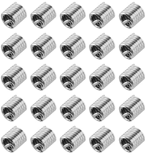 QUARKZMAN 40pcs Insertos de rosca helicoidal 10-24 UNC 2D(3/8) Acero inoxidable 304 Tipo helicoidal Kit de reparación de rosca enrollada Manguito roscado