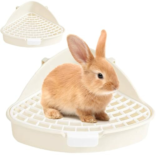 SWEETBIUTI Litter Boîte au Lapin, bac à litière en Furet de Fureur sur Les Ventilateurs, Coin de capacité, Nidification Lapin Anti-Rabit, en Plastique pour cobaye cobaye Chinchilla Furet.