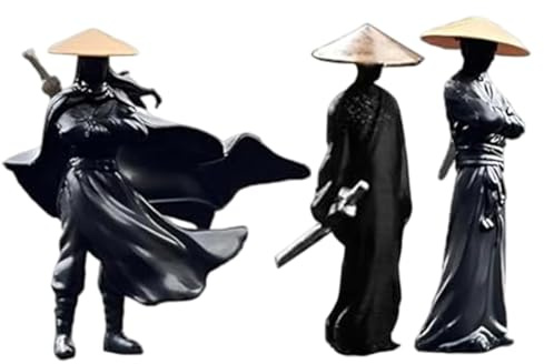 Hbbgdiy 3pcs samurai action figures da 1, 2 pollici statue di guerrieri in plastica in plastica per la scrivania della scrivania del per auto, decorazione giapponese oggetti da collezione
