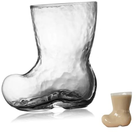 MAGICLULU Creative Boot Glass Cup Unique Cocktail Mug for Beer Wine Safe Odorless Glassware Christmas and Table Centerpiece