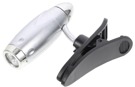 Toddmomy Lámpara de Lectura LED Portátil Clip Ajustable Mini Luz LED Plateada Ligera y Pequeña Adecuada para Textos Fácil de Transportar y Guardar
