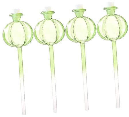 jojofuny 4 pièces Globes Auto-arrosage Verre pour Plantes Intérieur Système Irrigation Automatique Lent pour Cactus et Fleurs Distributeur Eau et Décoratif