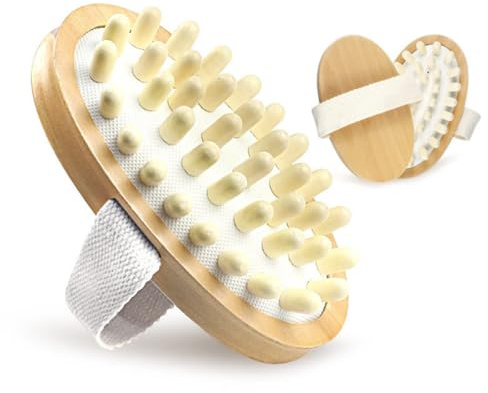 PAMINGONO Masajeador de Madera y Mejora Circulación Cojín para Spa, Cepillo Corporal Exfoliante Adecuado para Tejido Seco y Uso Después Ducha